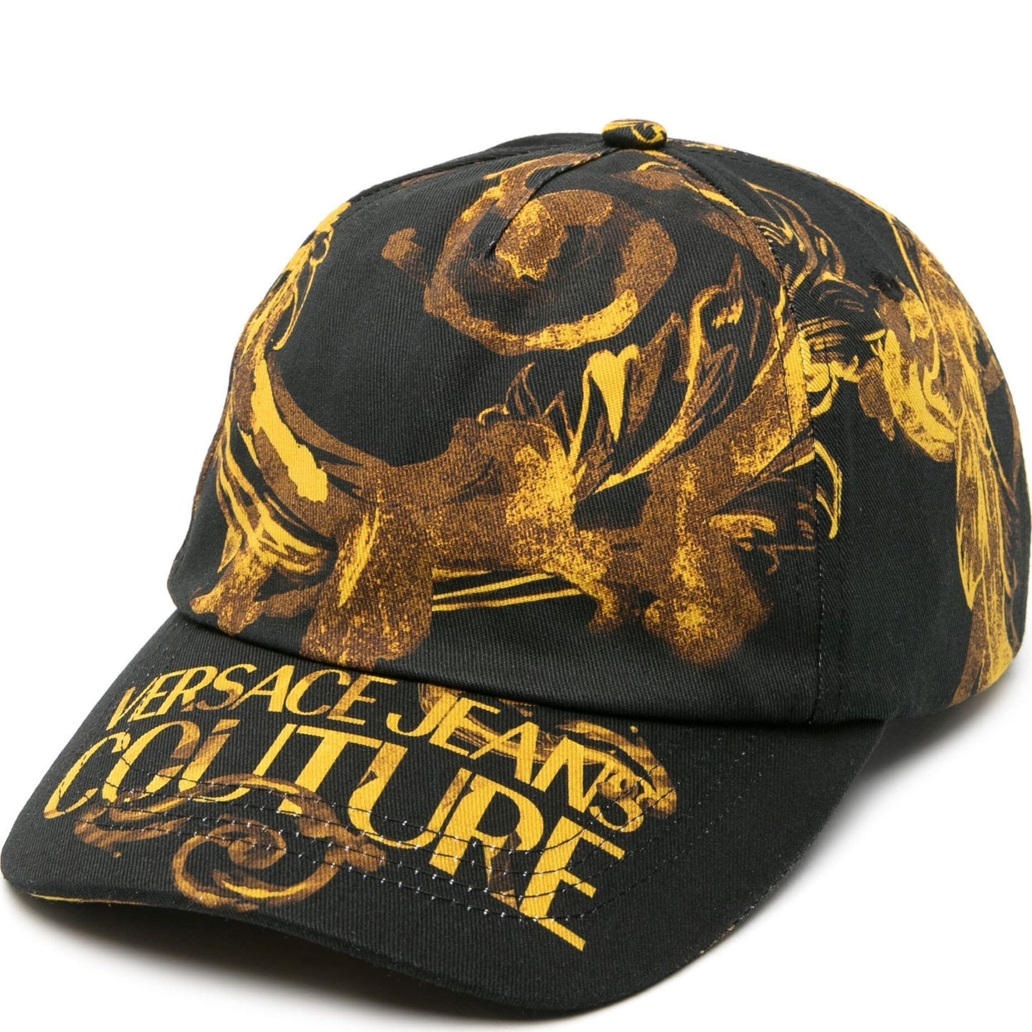 VERSACE JEANS CUTURE Kepurė moterims, Juoda, Watercolor logo-print cap 1