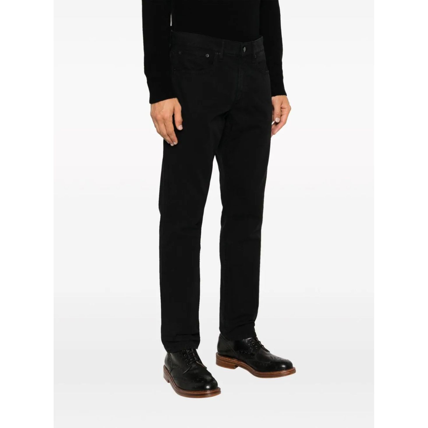 RALPH LAUREN PURPLE Aptempti džinsai vyrams, Juoda, Full length slim skinny 3