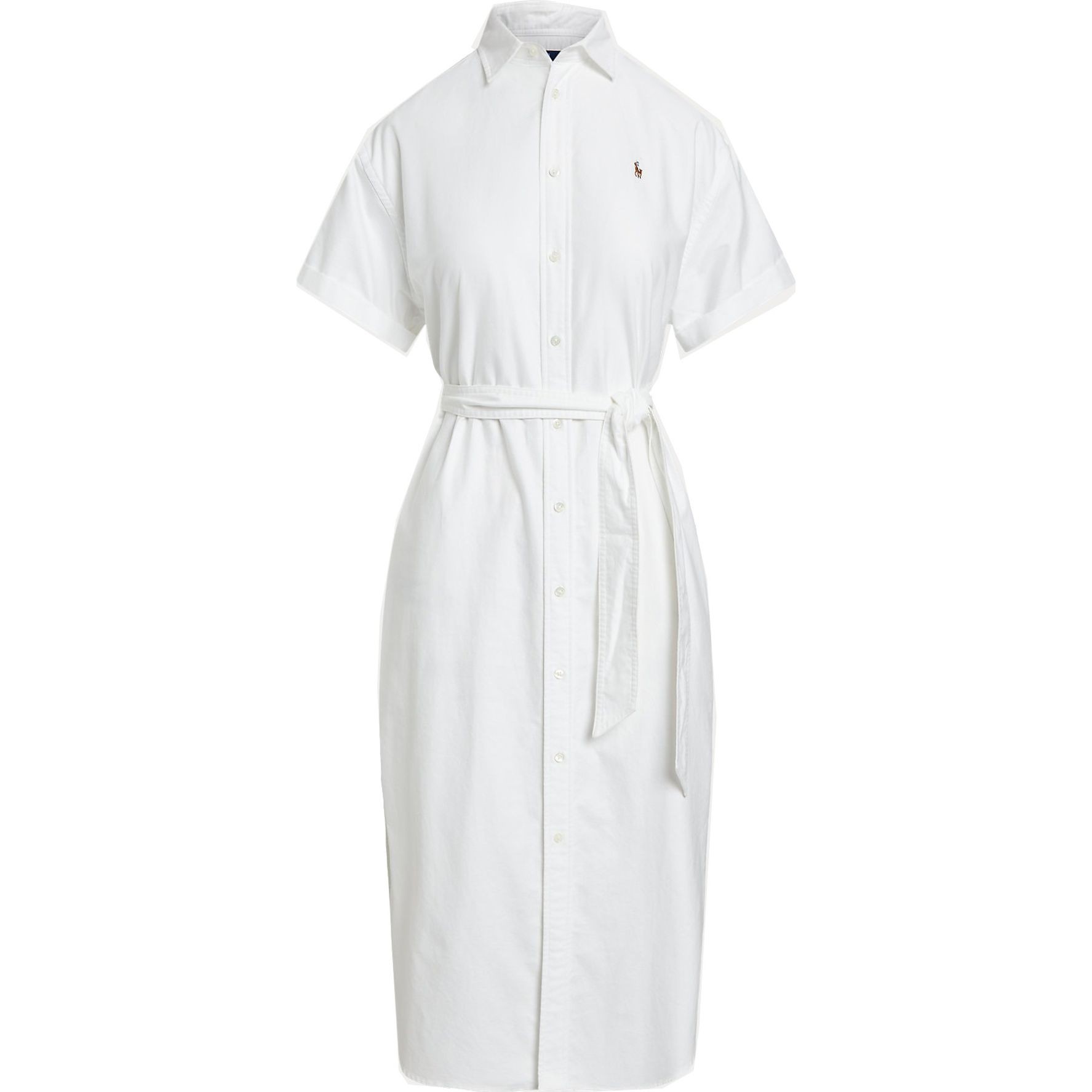 POLO RALPH LAUREN Midi suknelė moterims, Balta, Long sleeve day dress