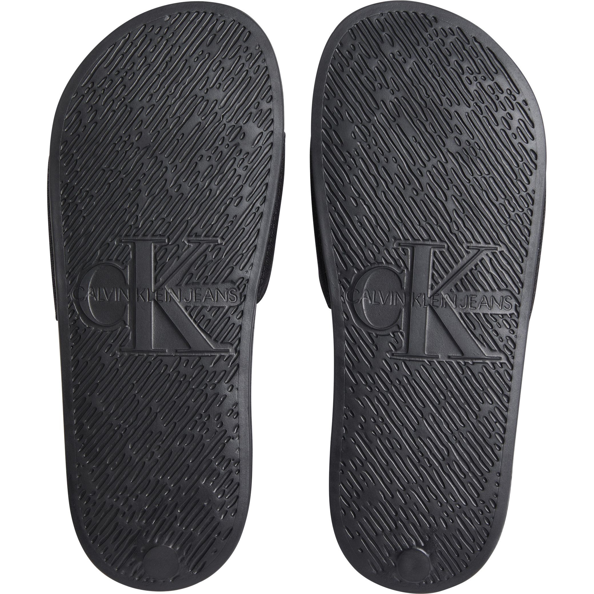 CALVIN KLEIN JEANS Guminės šlepetės moterims, Juoda, Slide monogram 5