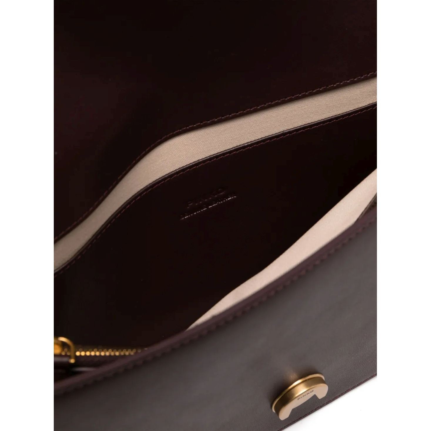 PINKO Rankinė per petį moterims, Ruda, Love leather crossbody bag 4