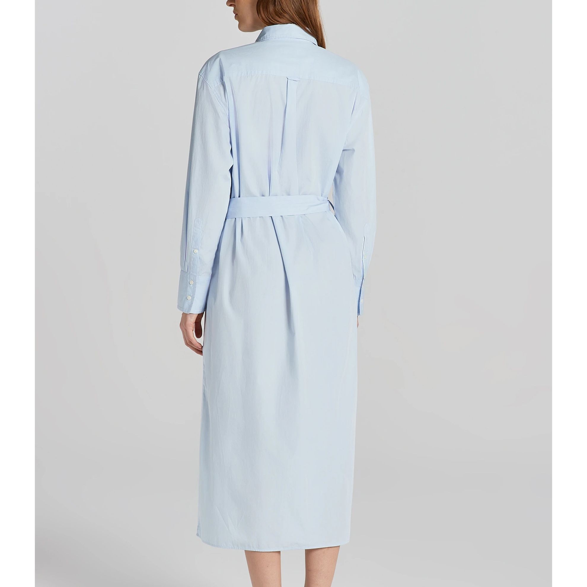 GANT Midi suknelė moterims, Mėlyna, REL POPLIN SHIRT DRESS 3