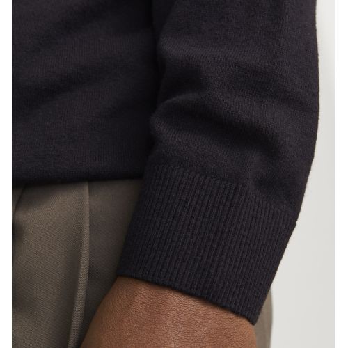 JACK & JONES Megztinis vyrams, Juoda, Emil knit polo half zip 3