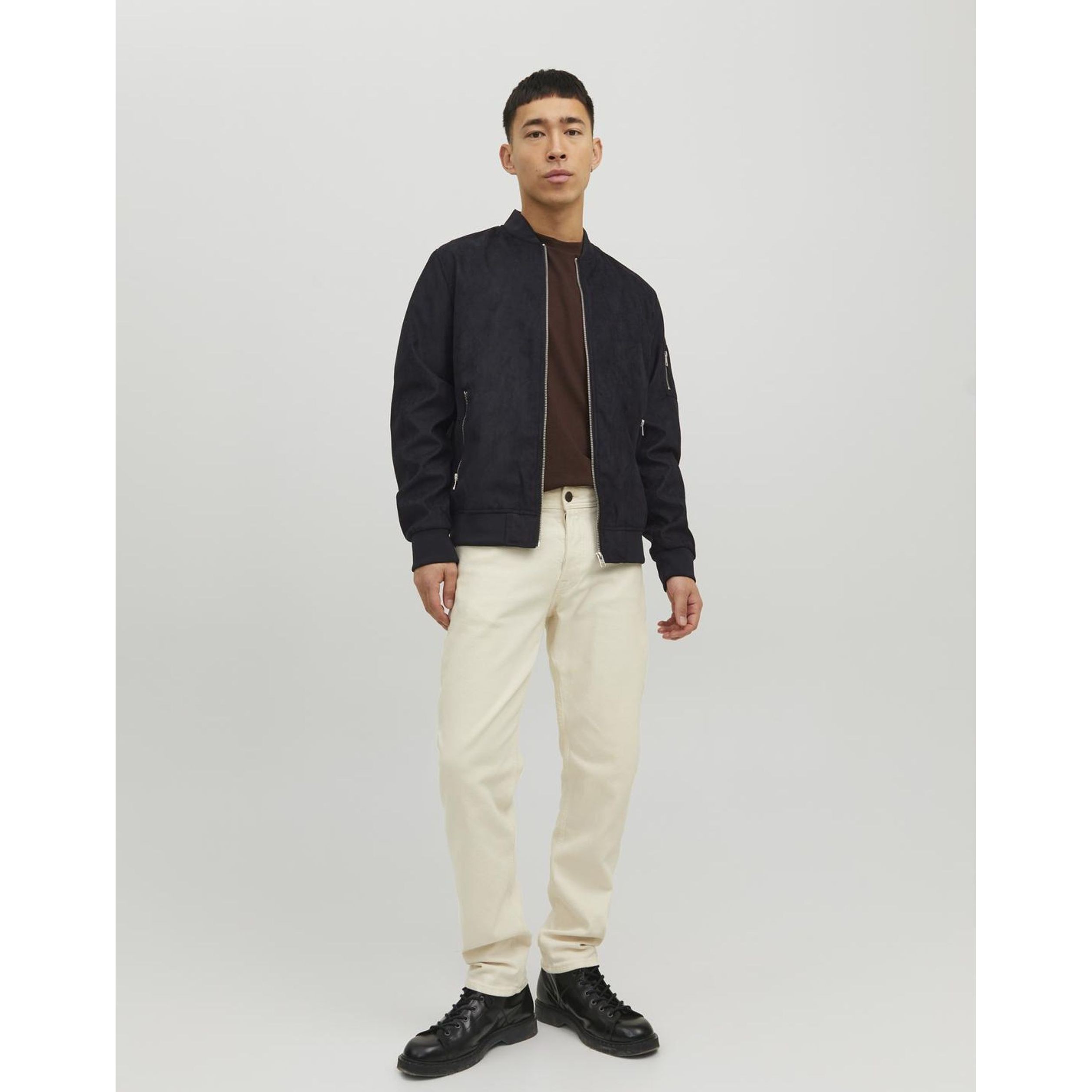 JACK & JONES Striukė vyrams, Juoda, JJEROCKY FAUX SUEDE 4