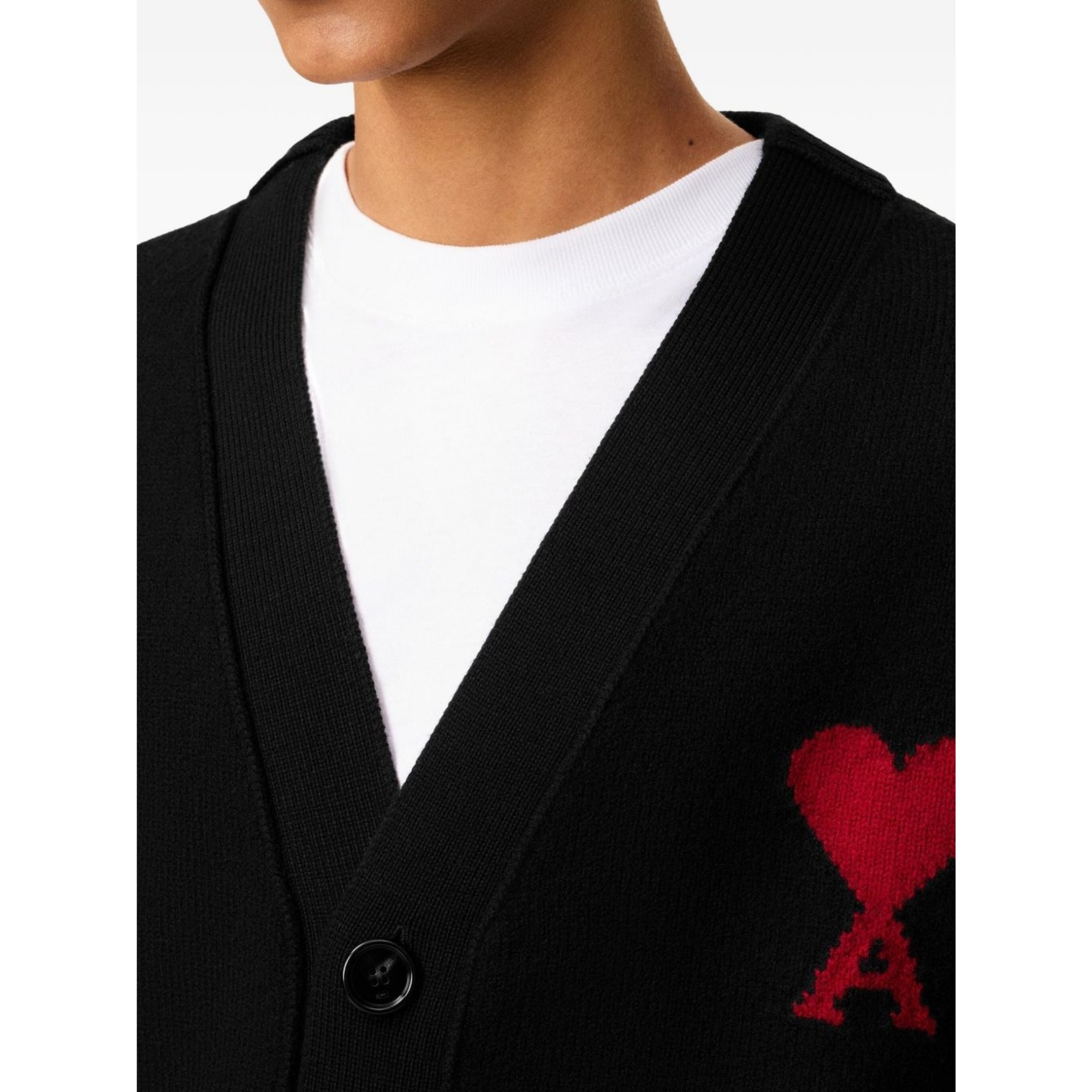 AMI PARIS Kardiganas, Juoda, Cardigan with contrasted 3