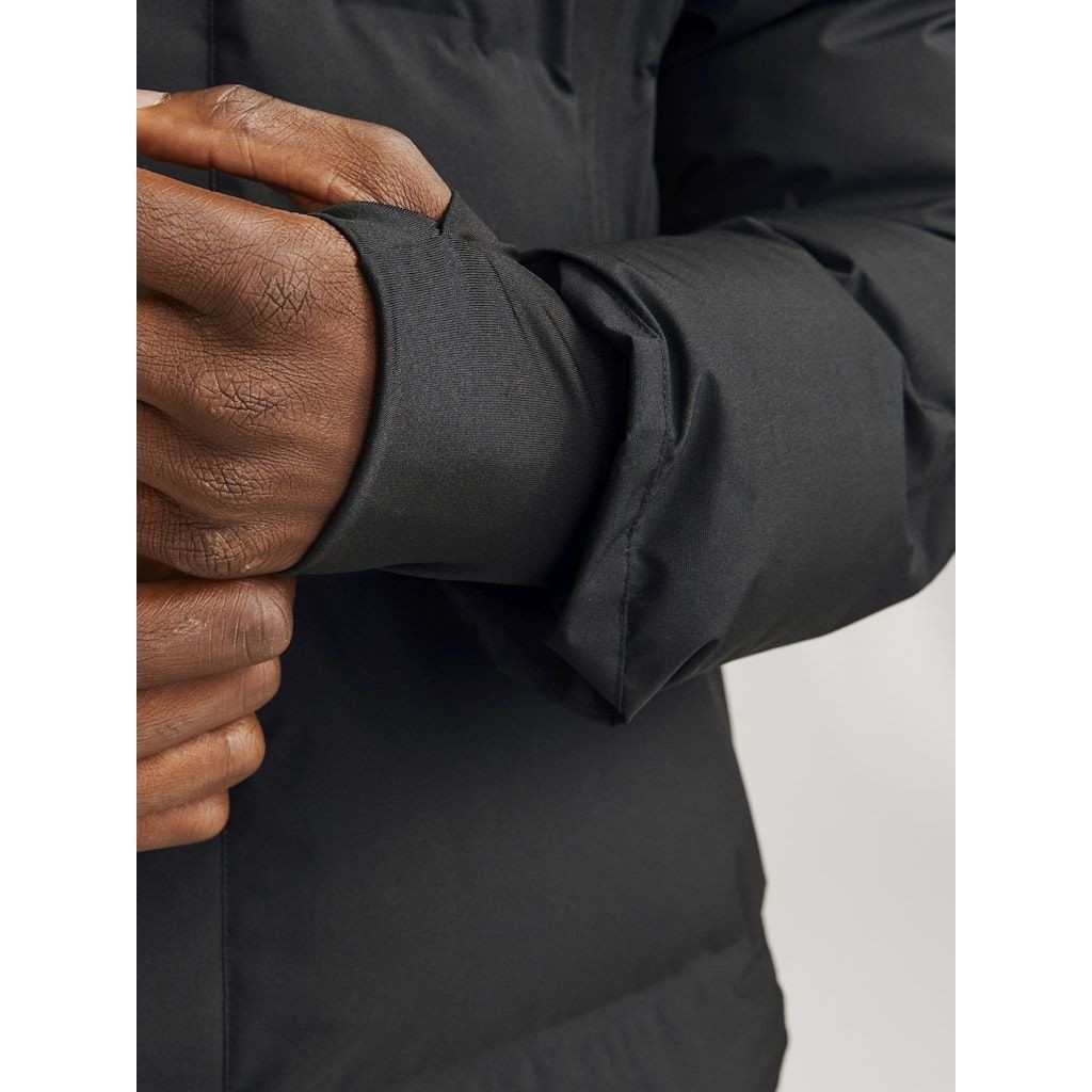 JACK & JONES Pūkinis paltas vyrams, Juoda, Alpha long puffer 5