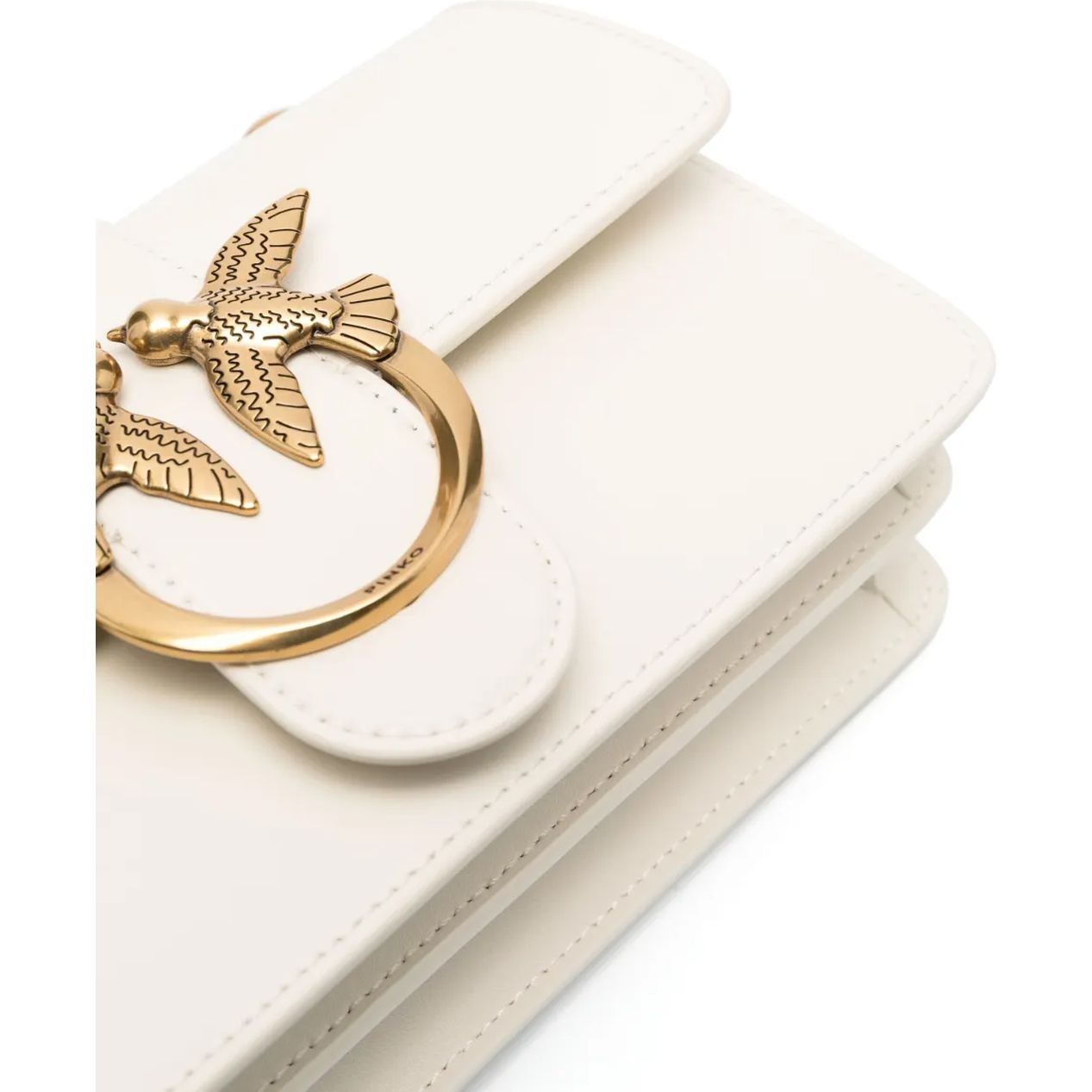 PINKO Rankinė per petį moterims, Balta, Love one mini crossbody bag 3