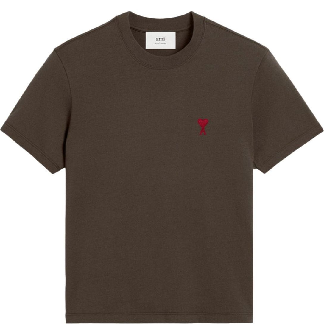 AMI PARIS Marškinėliai trump. rankovėmis, Ruda, T-shirt