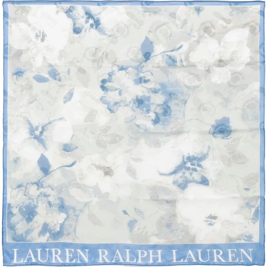 LAUREN RALPH LAUREN Šalikas moterims, Mėlyna, Floral sq-scarf-square 1