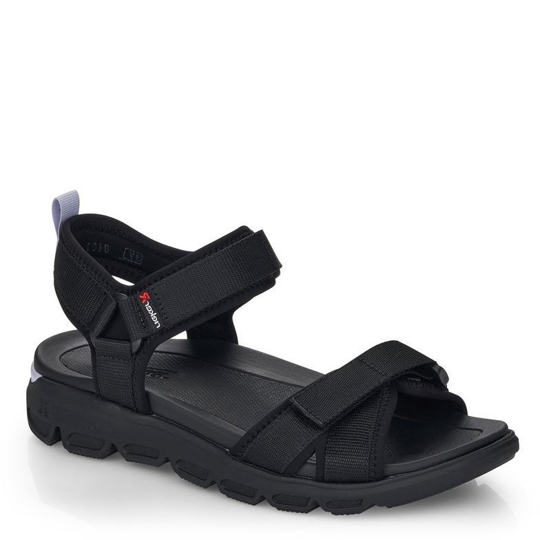 RIEKER Basutės moterims, Juoda, SANDALS 1