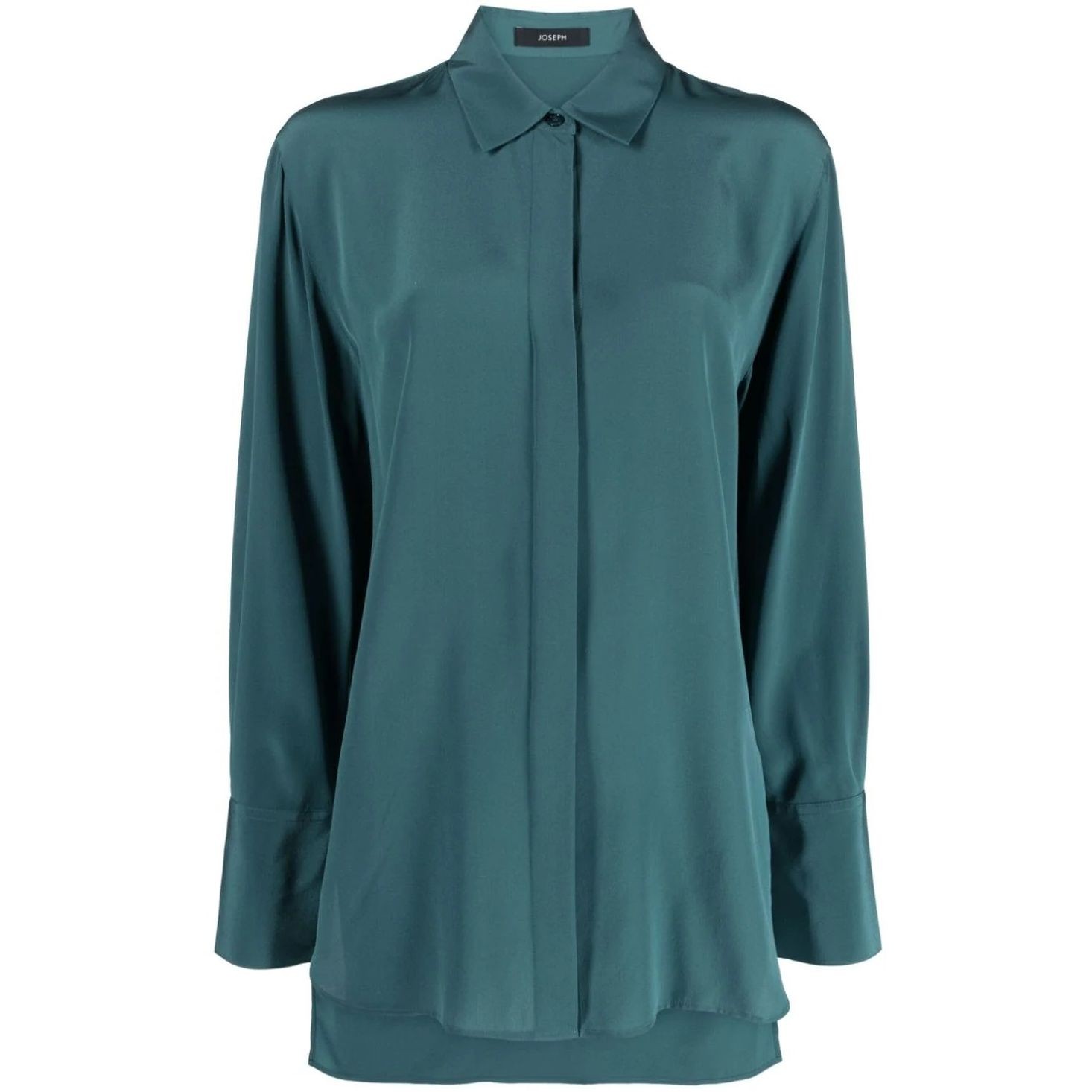 JOSEPH Marškiniai ilgomis rankovėmis moterims, Žalia, Bold crepe de soie blouse 1