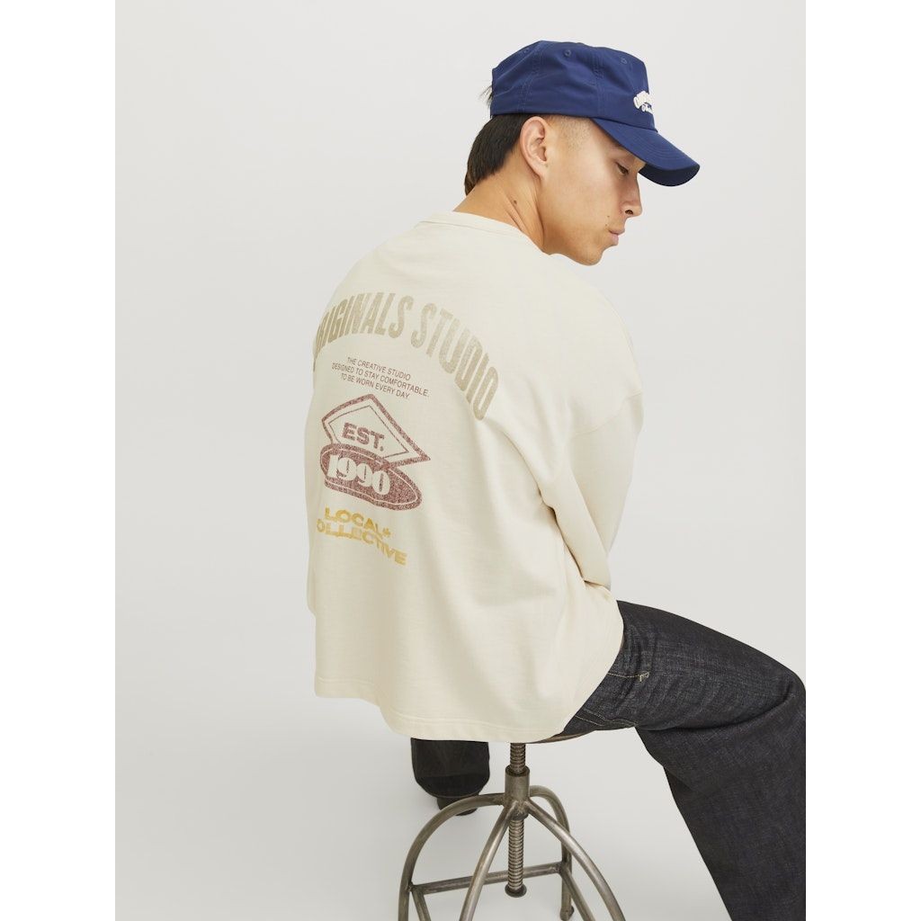 JACK & JONES Megztinis vyrams, Balta, Retiro back sweat 7