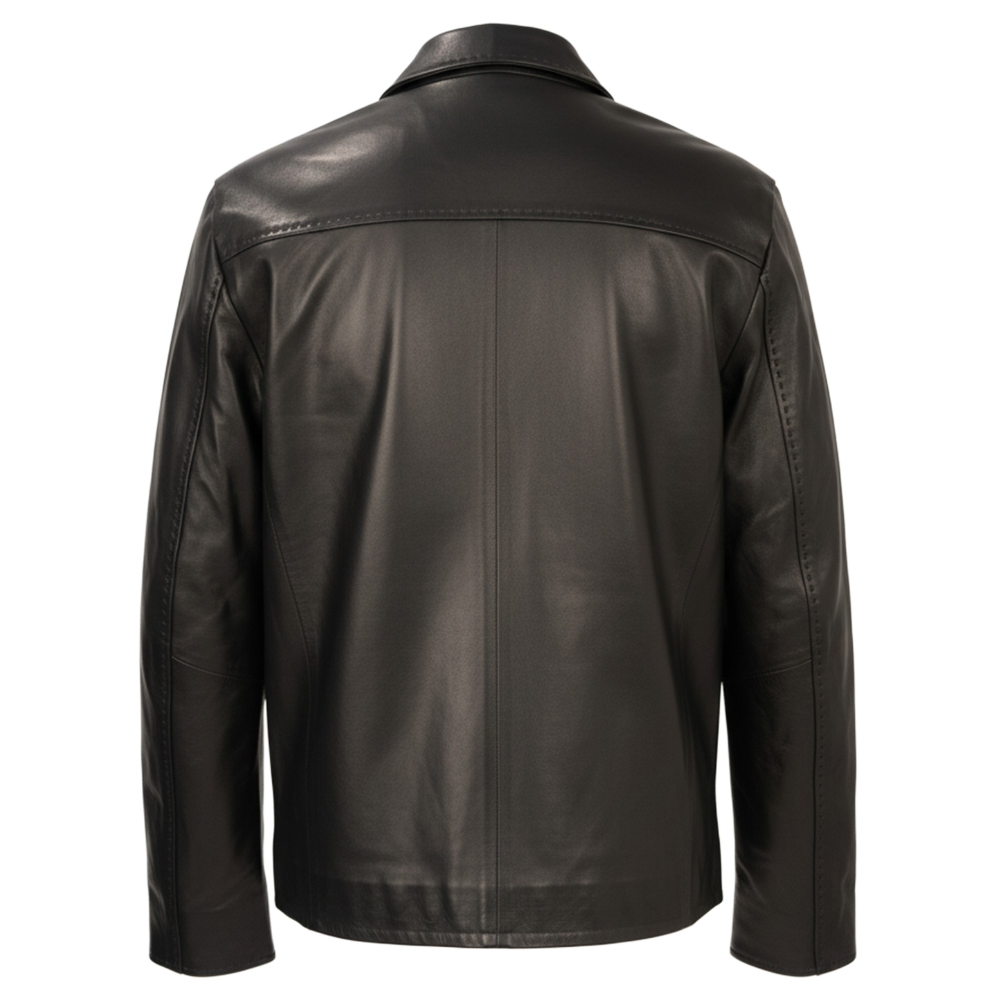 SERGIO MORETTI Odinė striukė vyrams, Juoda, Leather jacket, smr6047-25201 2