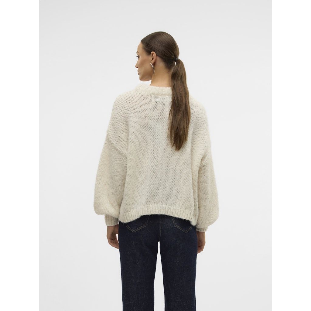VERO MODA Megztinis moterims, Balta, Feng o-neck pullover boo 3
