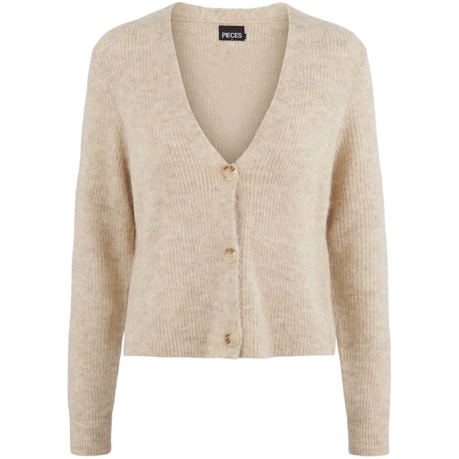PIECES Kardiganas moterims, Balta, PCELLEN LS KNIT CARD 1