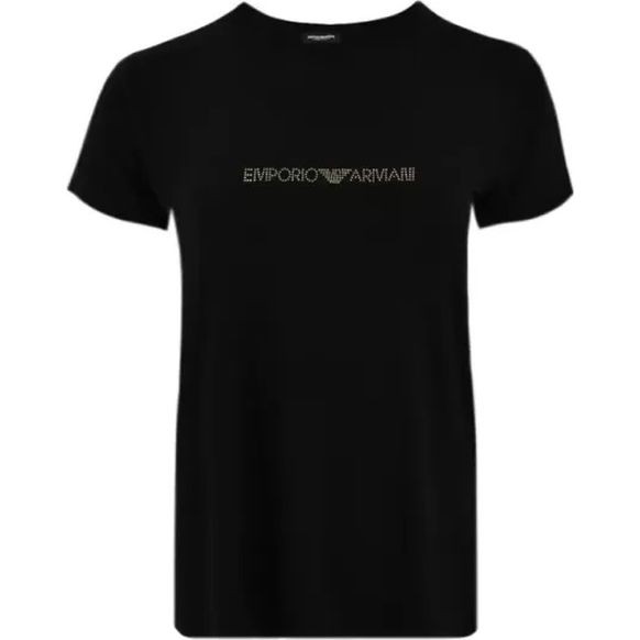 EMPORIO ARMANI Marškinėliai trump. rankovėmis moterims, Juoda, Tshirt short sleeve