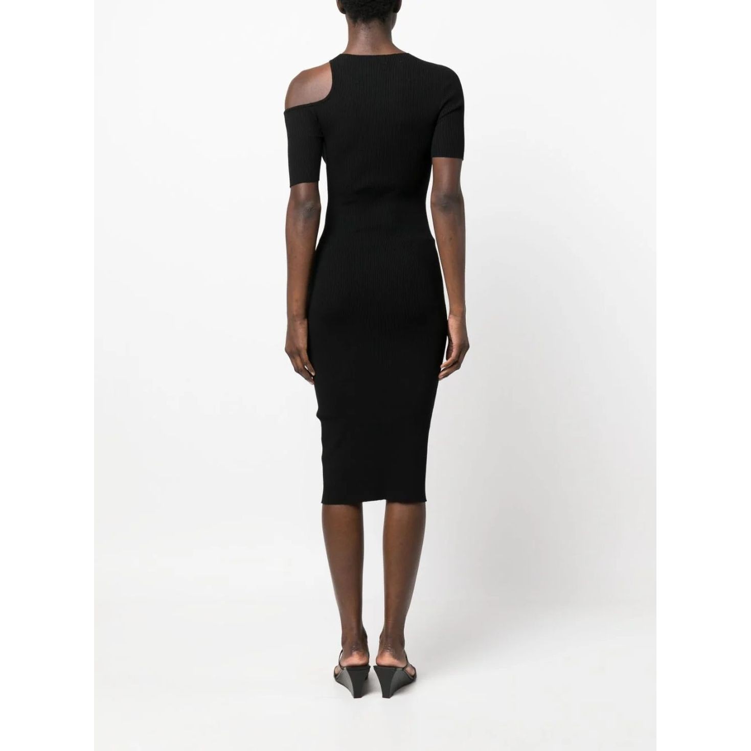 AERON Midi suknelė moterims, Juoda, Ribbed cut-out midi dress 4