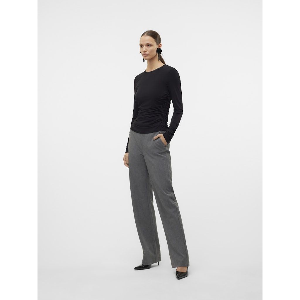 VERO MODA Formalios kelnės moterims, Pilka, Maya straight solid pant 4
