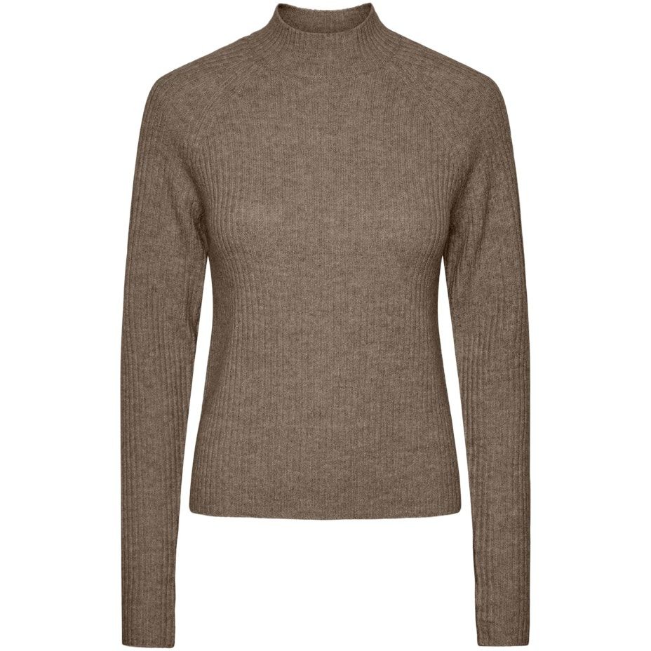 PIECES Megztinis moterims, Ruda, PCJUNA LS T-NECK KNI