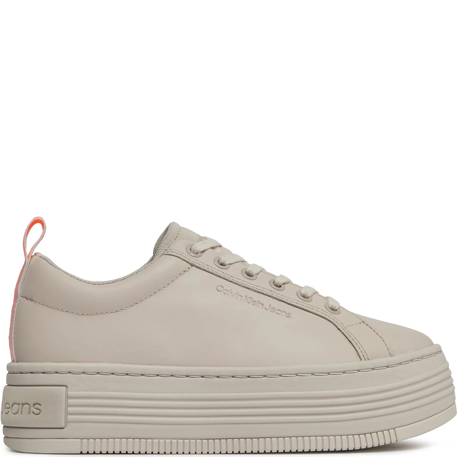 CALVIN KLEIN JEANS Laisvalaikio bateliai moterims, Smėlio, Bold flatf low laceup leisure 2