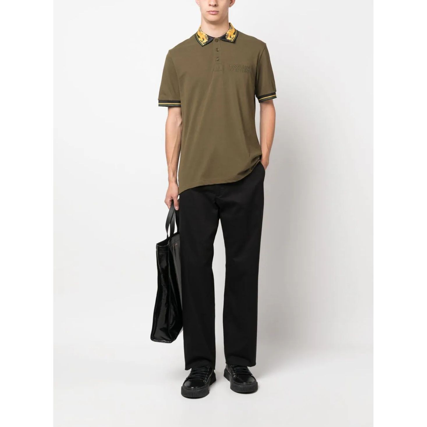 VERSACE JEANS CUTURE Polo marškiniai trumpos rank. vyrams, Žalia, Polo t-shirt 2