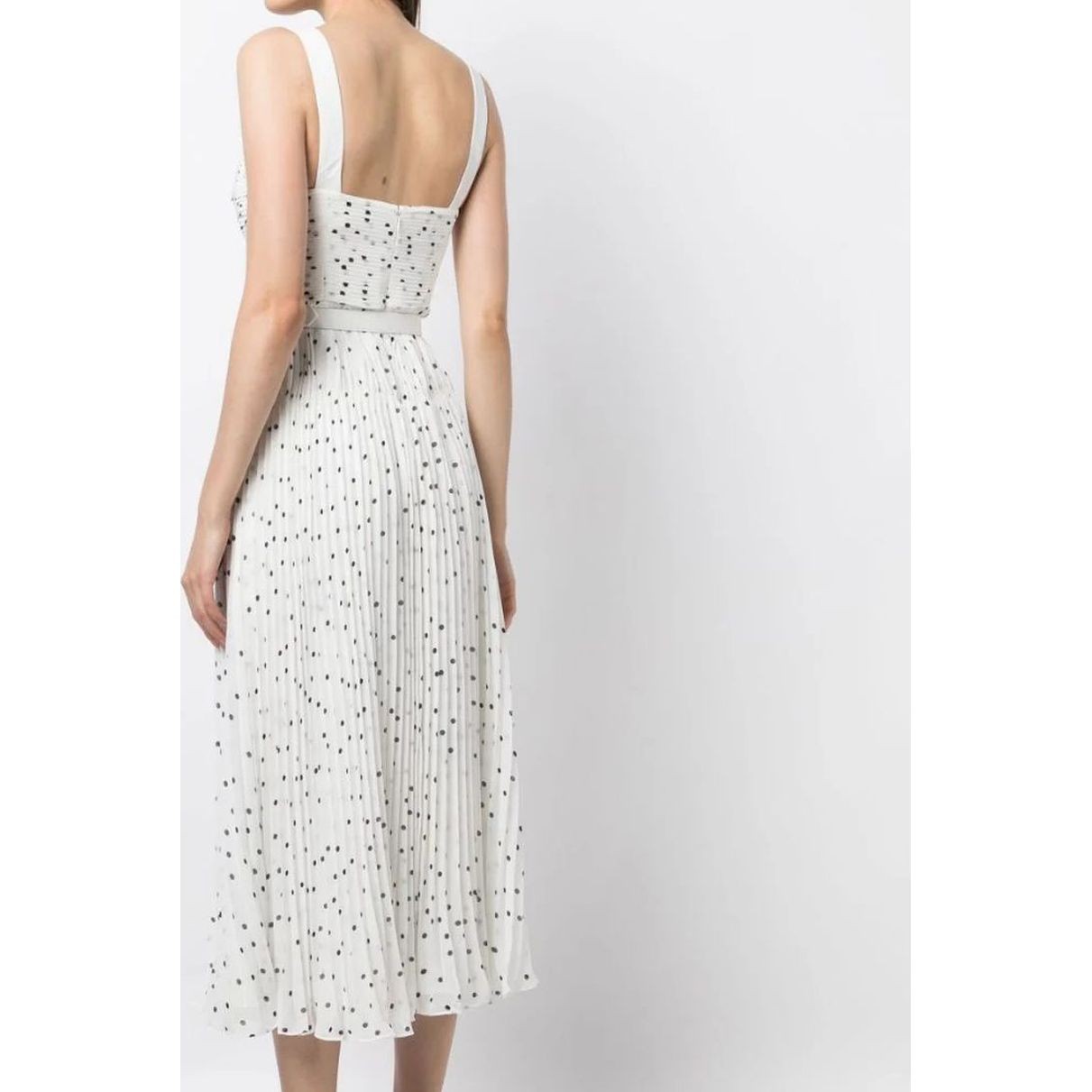 SELF PORTRAIT Midi suknelė moterims, Balta, Polka dot chiffon midi dress 3