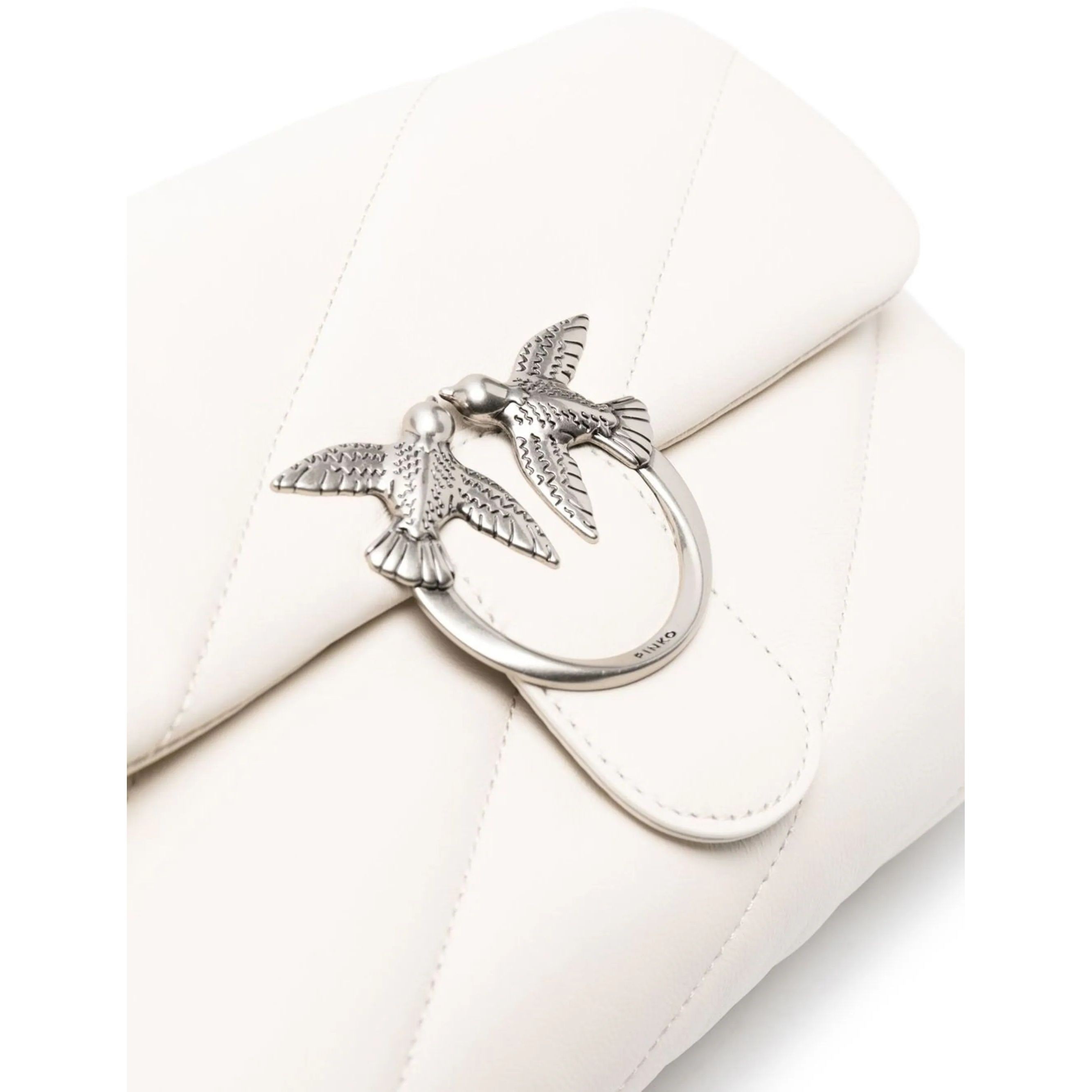 PINKO Rankinė per petį moterims, Balta, Love puff shoulder bag 3