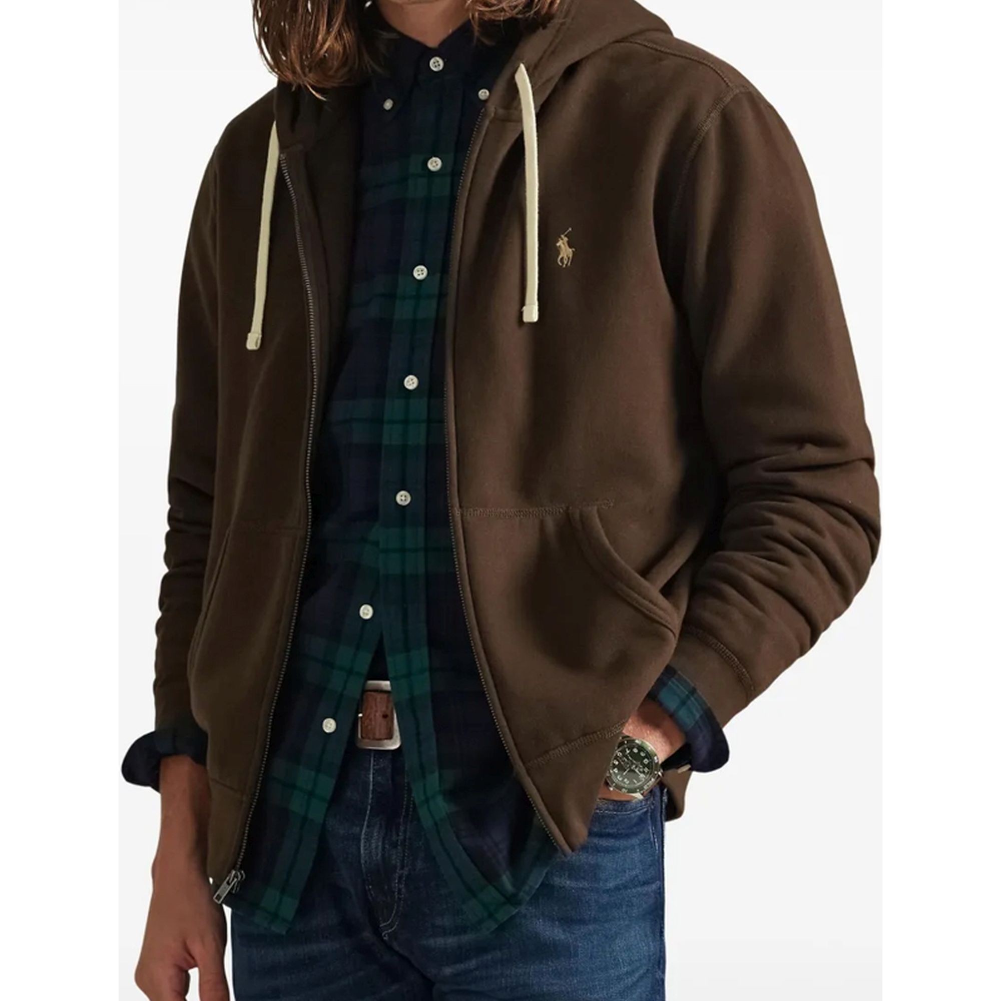 POLO RALPH LAUREN Sportinis nertinis vyrams, Ruda, Lsfzhoodm6-long sleeve-knit 2