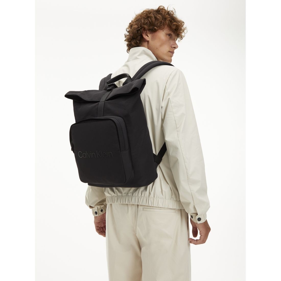 CALVIN KLEIN Kuprinė vyrams, Juoda, Must roll top backpack 4
