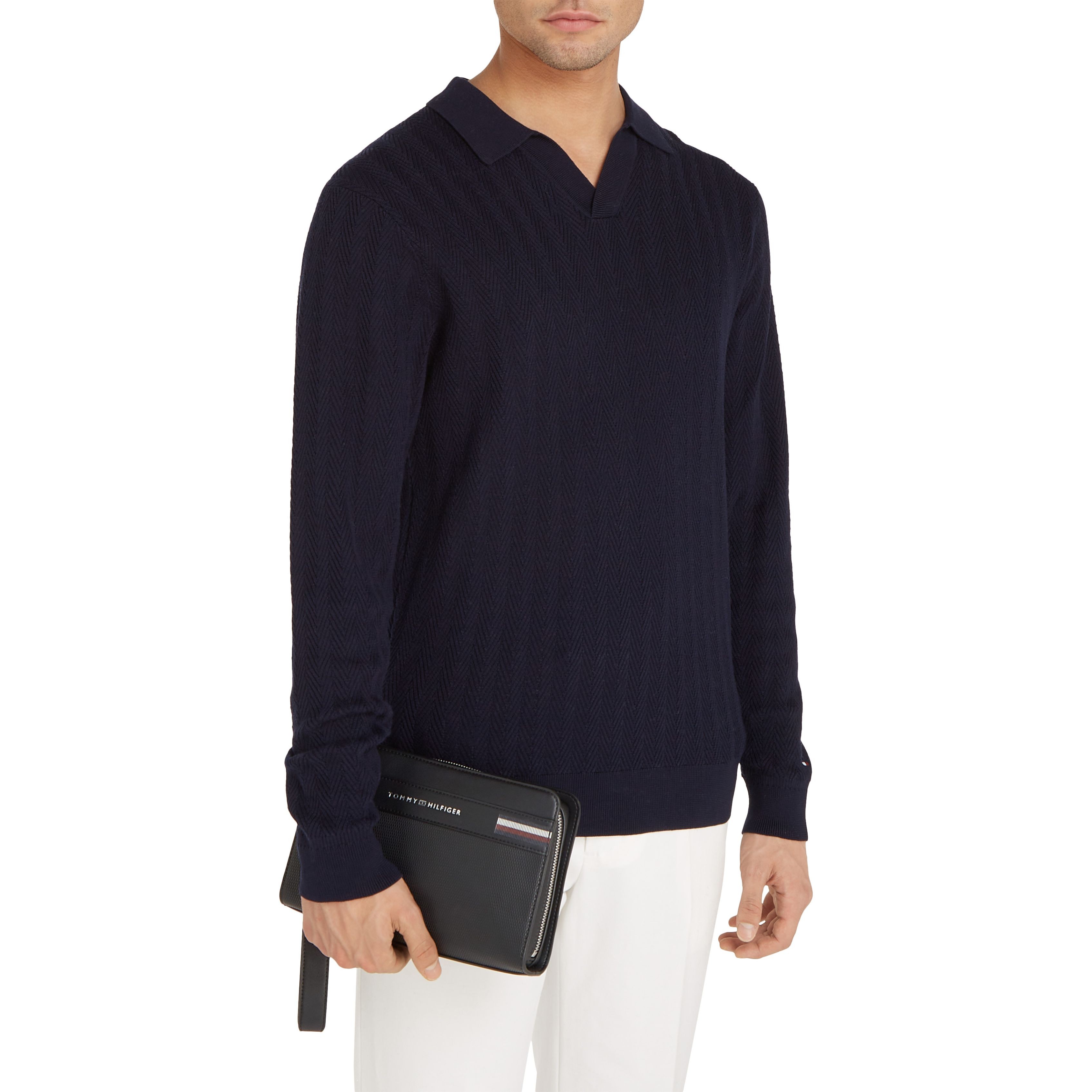 TOMMY HILFIGER Delninukė vyrams, Juoda, Corp texture pouch 3