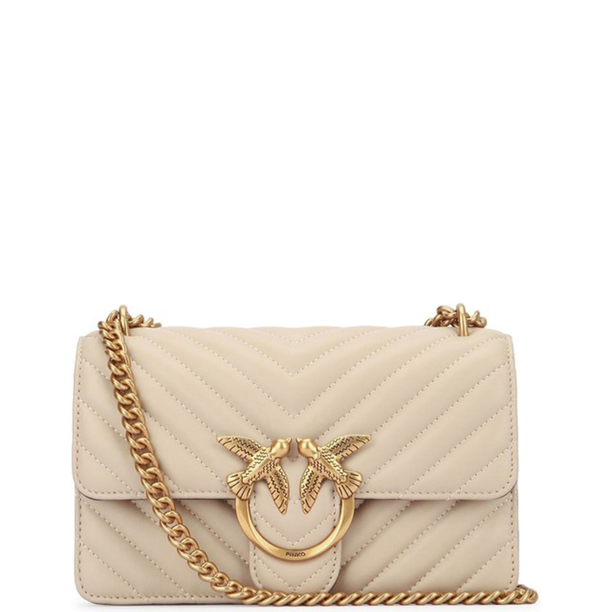 PINKO Rankinė per petį moterims, Mėlyna, Love icon mini dc