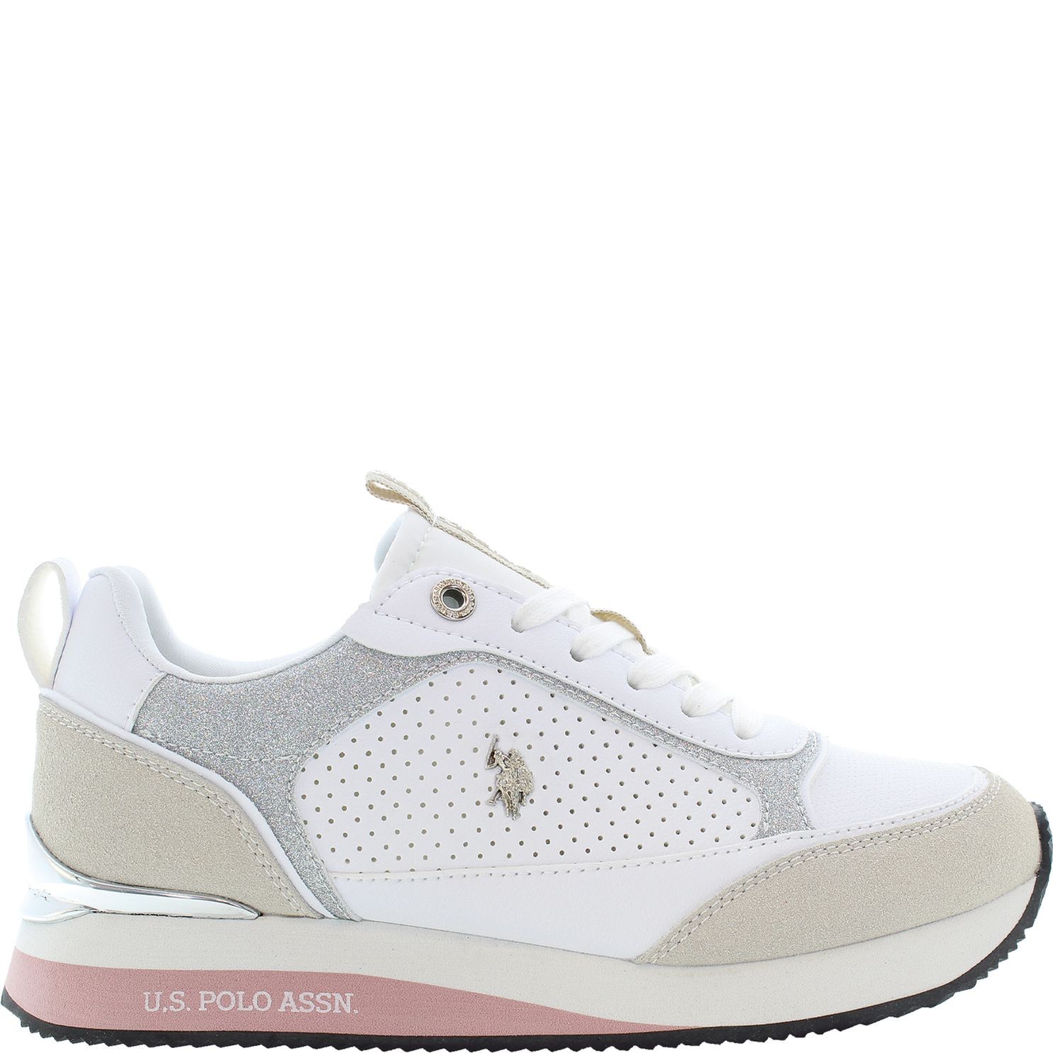 U.S.POLO Laisvalaikio bateliai moterims, Balta, FRISBY 2