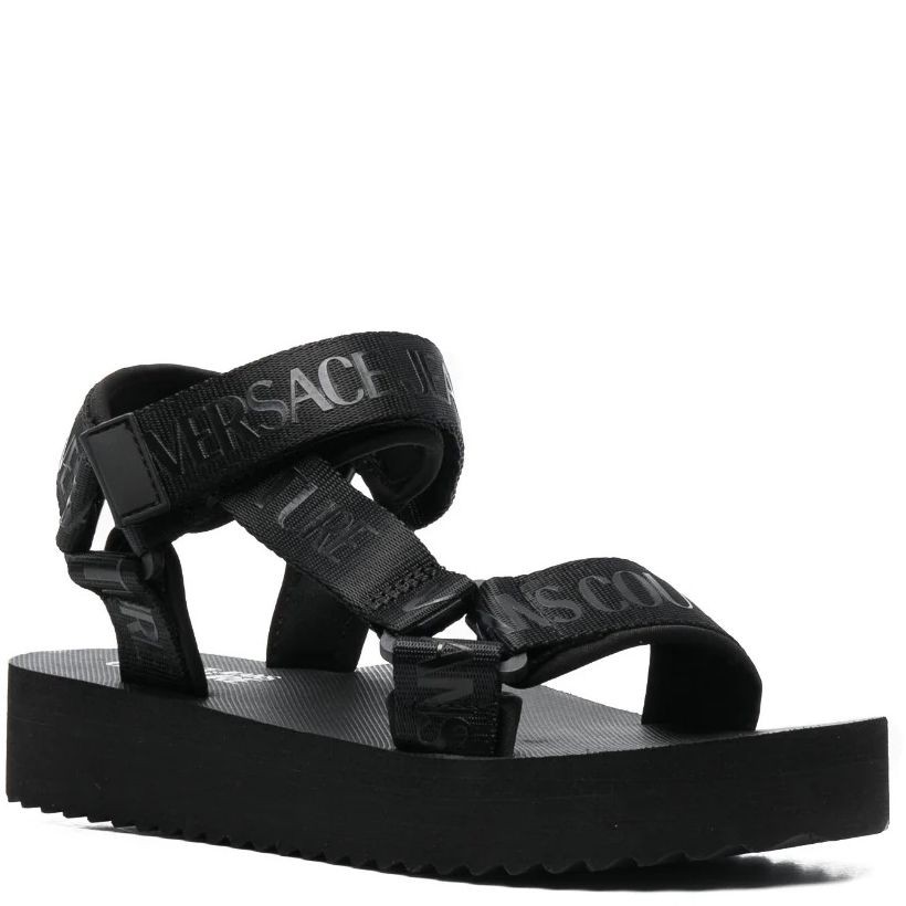 VERSACE JEANS CUTURE Basutės moterims, Juoda, Fondo miami sandals 1