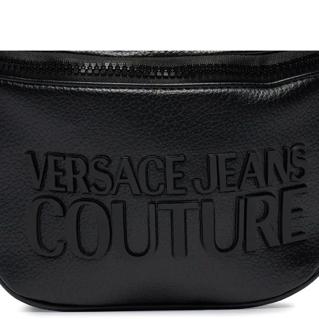 VERSACE JEANS CUTURE Rankinė per juosmenį vyrams, Juoda, Tactile logo marsupio belt bag 4