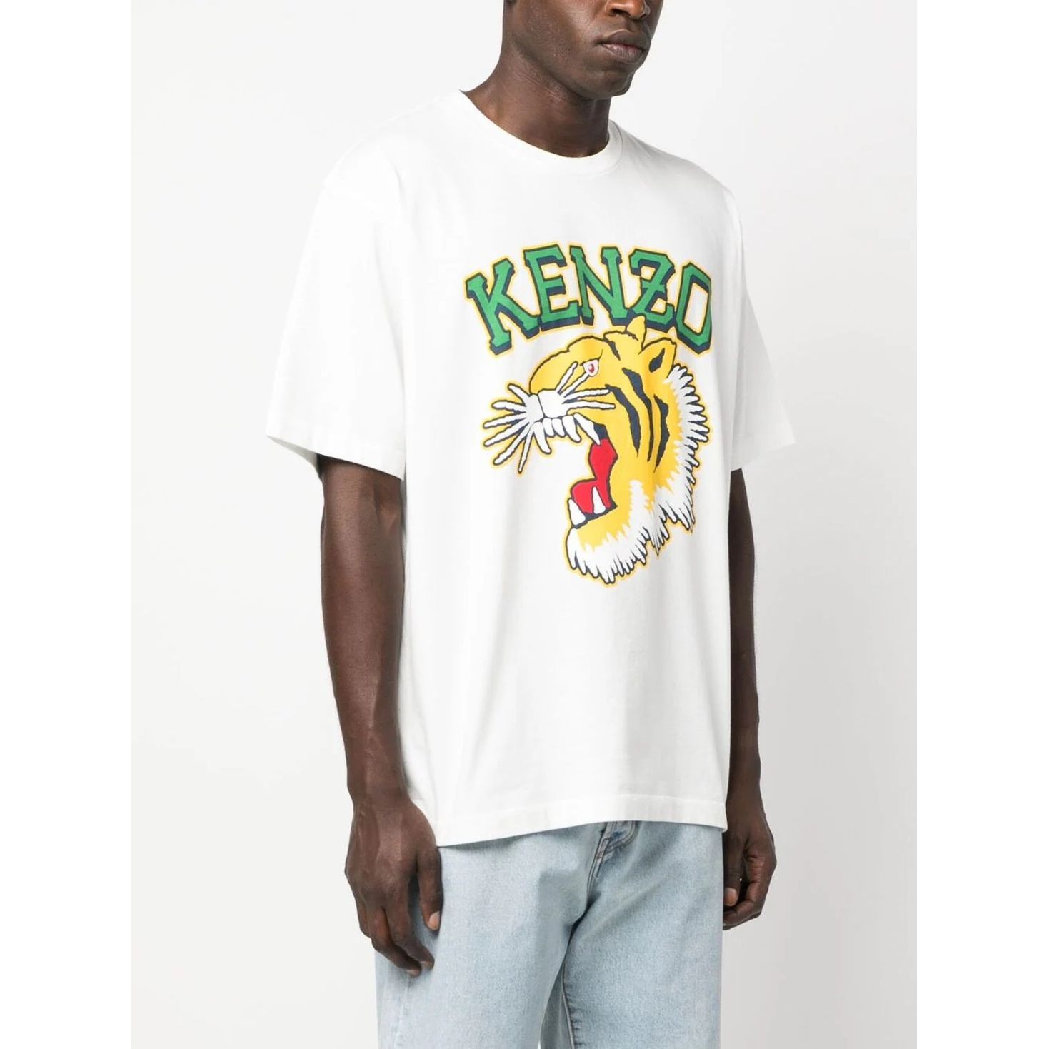 KENZO Marškinėliai trump. rankovėmis vyrams, Balta, Tiger varsity oversize t-shirt 2