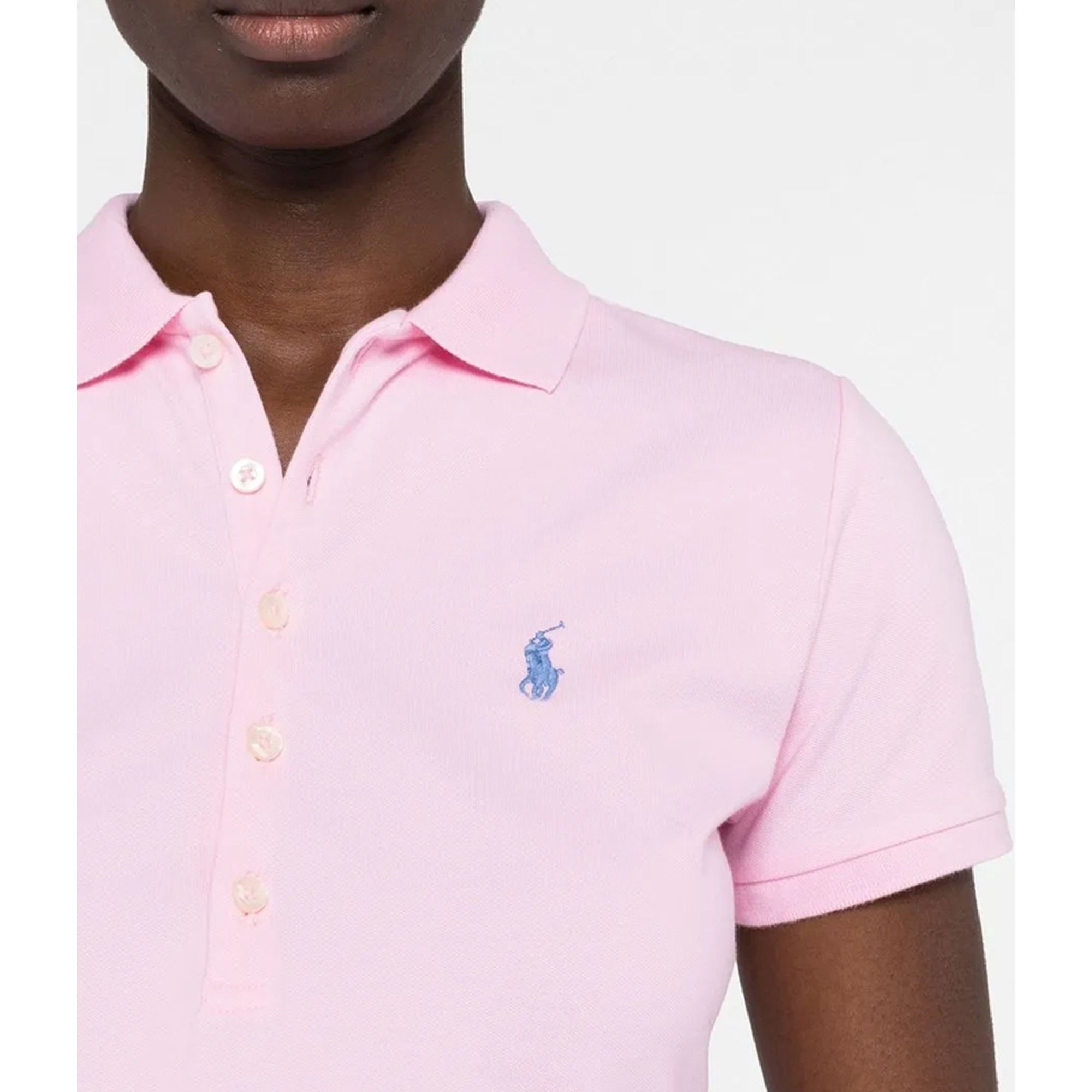 POLO RALPH LAUREN Polo marškiniai trumpos rank. moterims, Rožinė, Slim fit stretch polo shirt 2