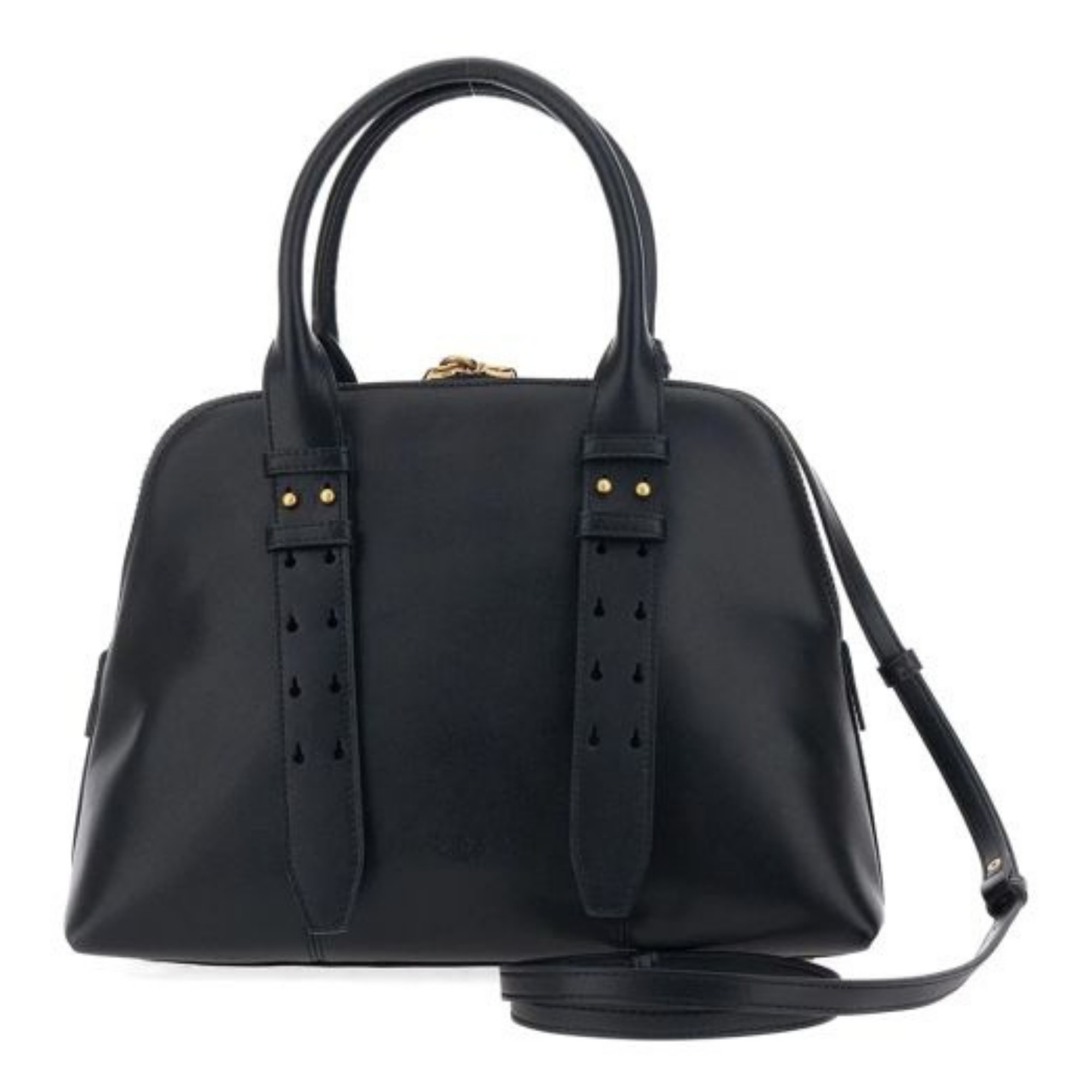 PINKO Rankinė per petį moterims, Juoda, Bowling bag medium vitello mor 2