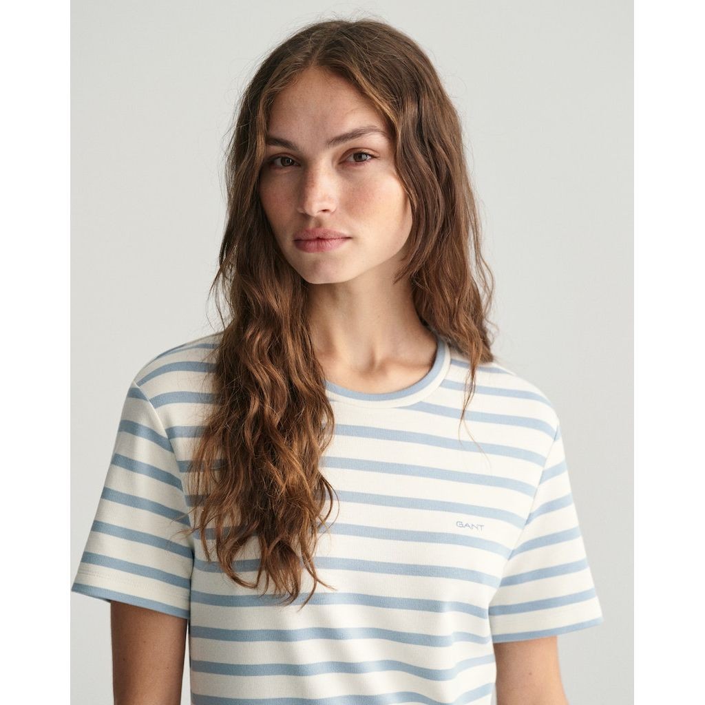 GANT Marškinėliai moterims, Mėlyna, STRIPED SS T-SHIRT 4