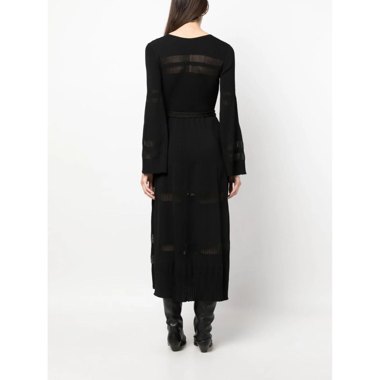 TWINSET Maxi suknelė moterims, Juoda, V-neck maxi dress 4