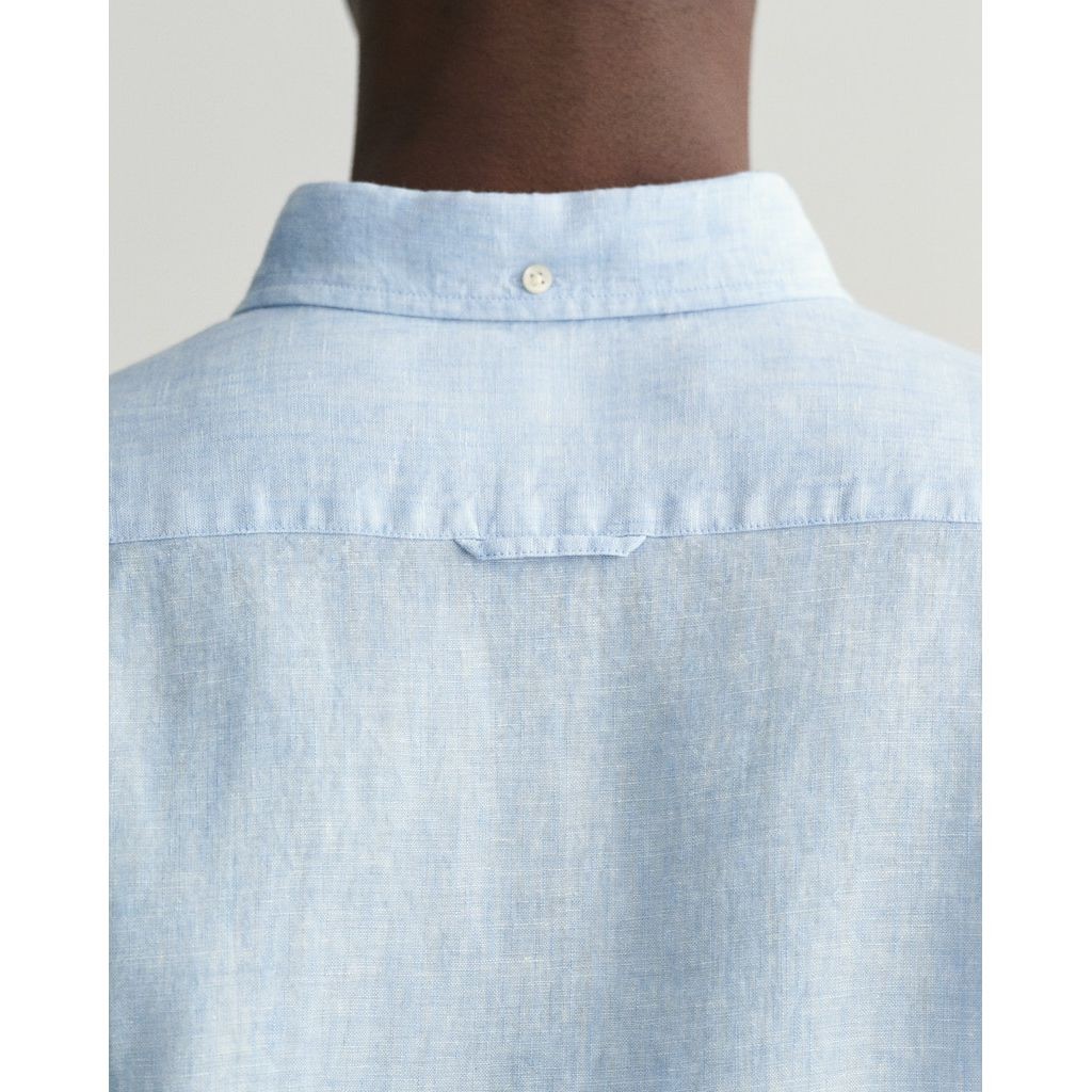 GANT Marškiniai vyrams, Mėlyna, SLIM LINEN SHIRT 4