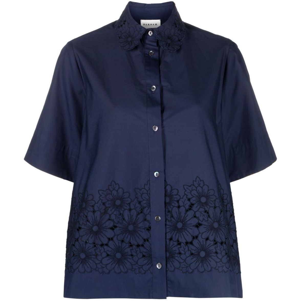 PAROSH Marškiniai trump. rankovėmis moterims, Mėlyna, Short sleeve shirt