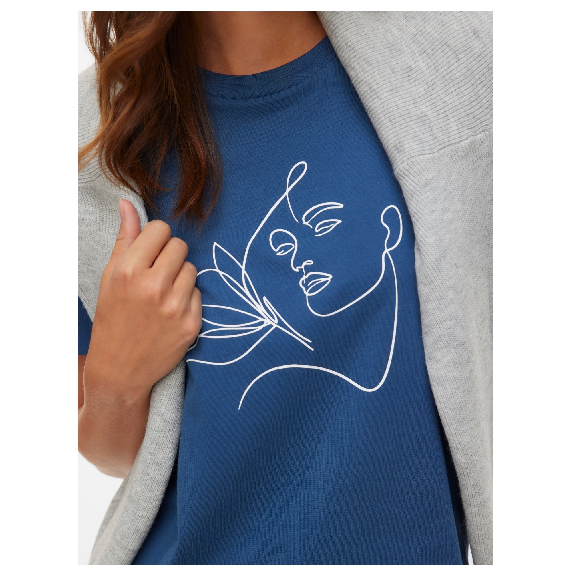 VERO MODA Marškinėliai moterims, Mėlyna, Thea matte 2