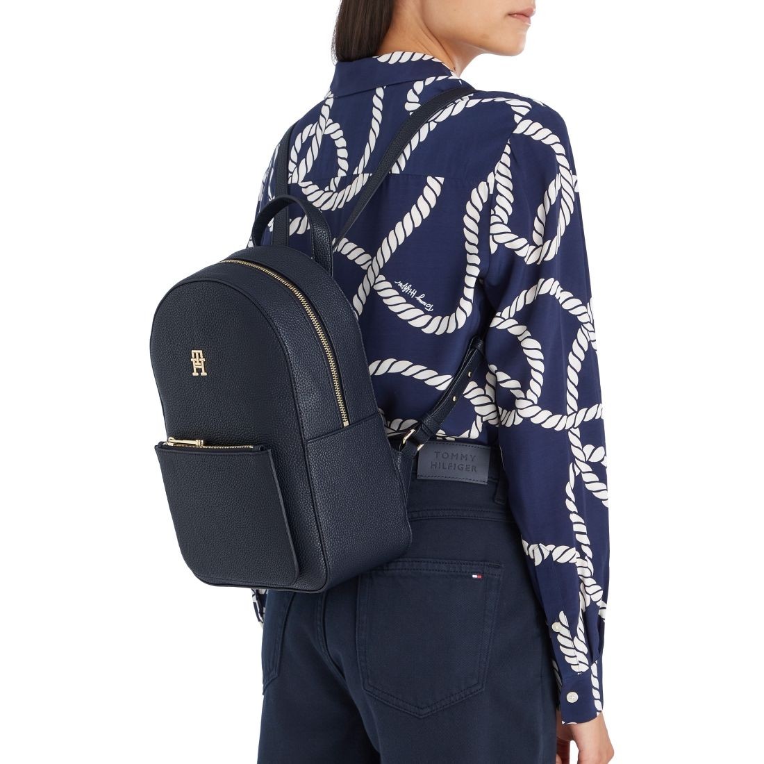 TOMMY HILFIGER Kuprinė moterims, Mėlyna, Emblem backpack 3