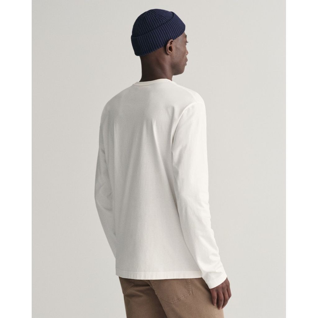 GANT Marškinėliai ilgom. rankovėmis vyrams, Smėlio, Reg shield ls t-shirt 8