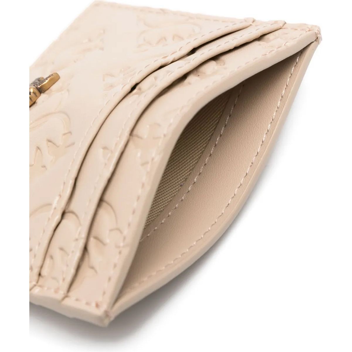 PINKO Kortelių dėklas moterims, Smėlio, Card holder simply 3