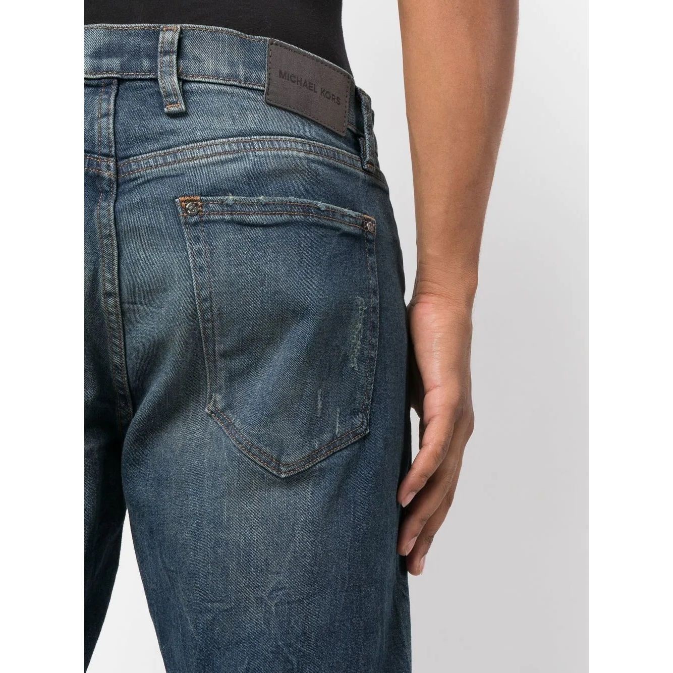 MICHAEL KORS Tiesūs džinsai -vyrams, Ruda, Indigo parker jeans 4