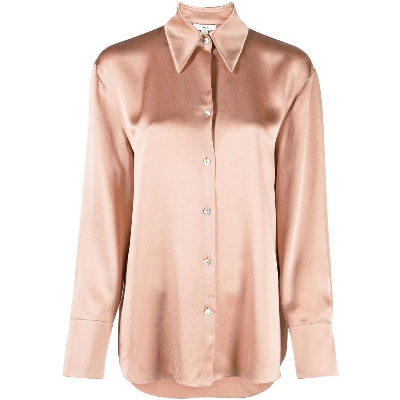 VINCE Palaidinės moterims, Rožinė, Long sleeve ruched bk blouse