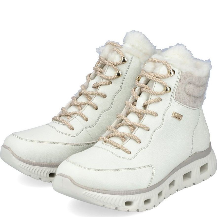 RIEKER Aulinukai moterims, Balta, Ladies mid height boots 1