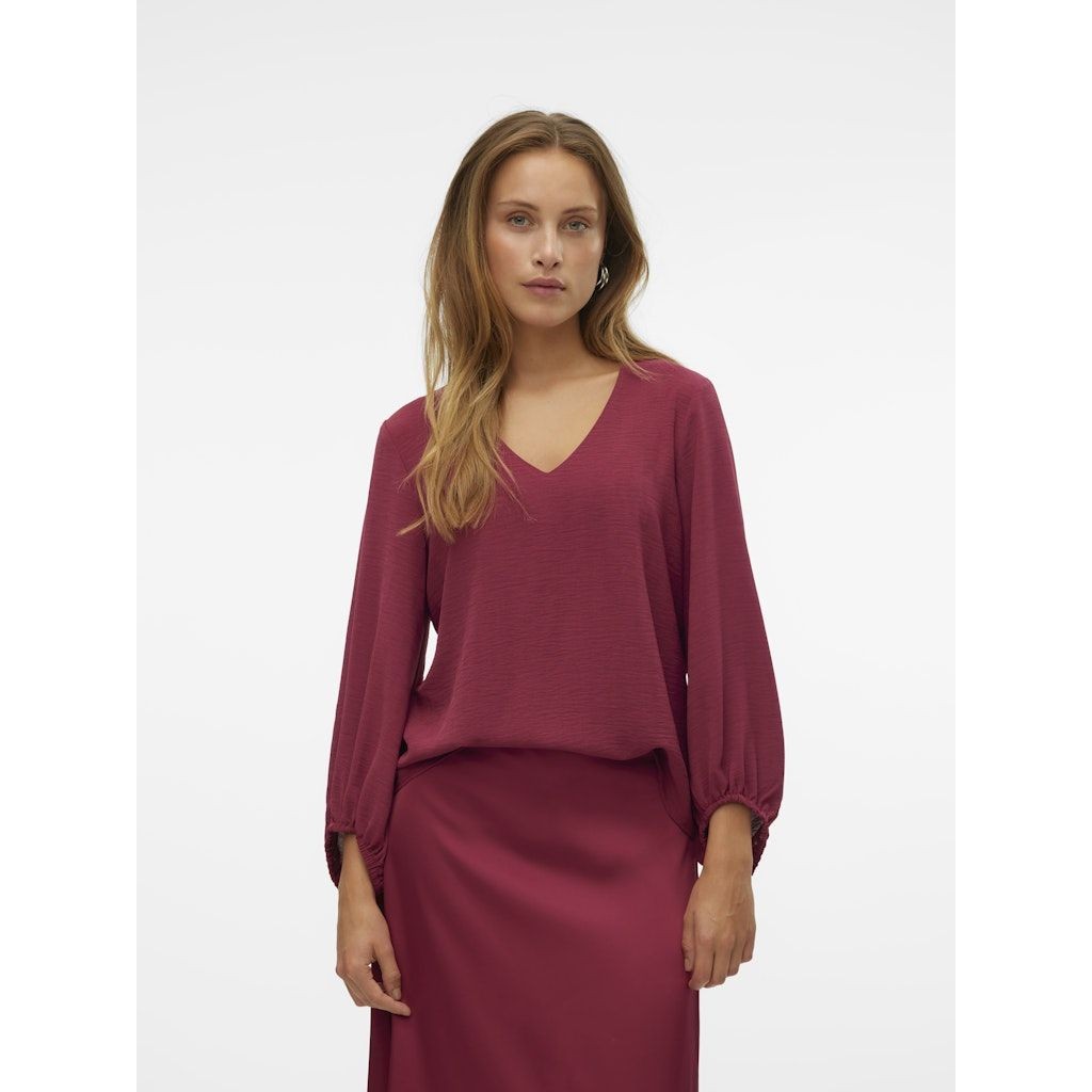 VERO MODA Palaidinės moterims, Raudona, Olivia v-neck top 2