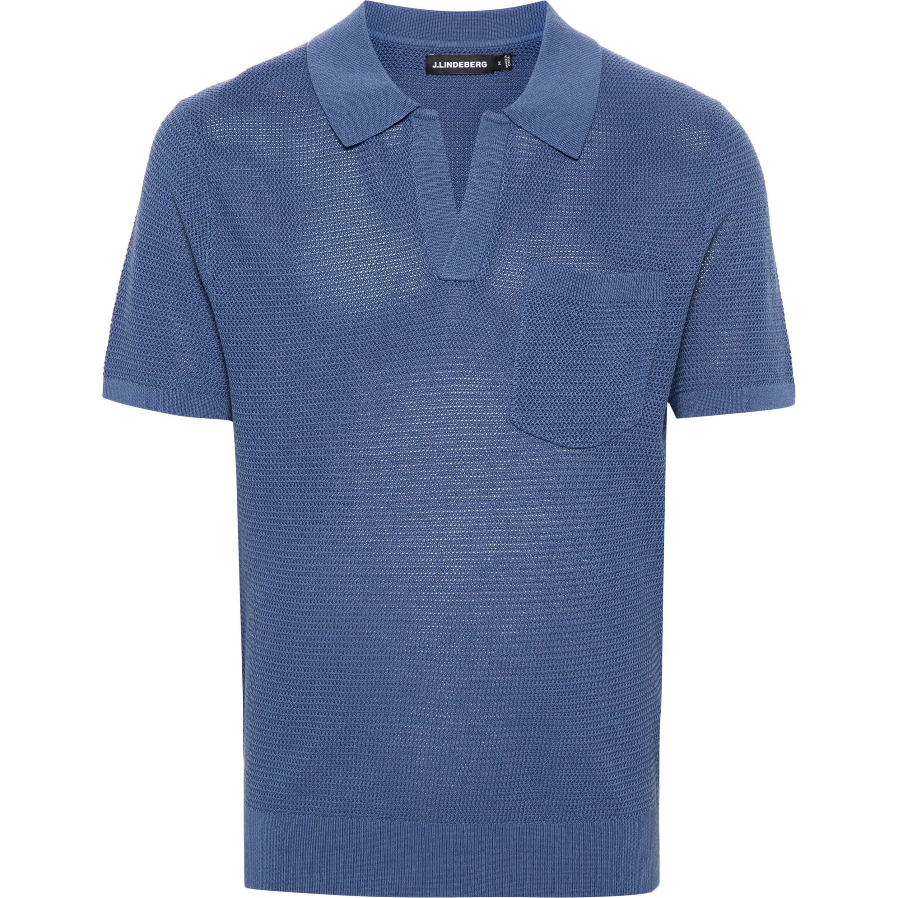 J.LINDEBERG Polo marškiniai trumpos rank. vyrams, Mėlyna, Ben open collar polo